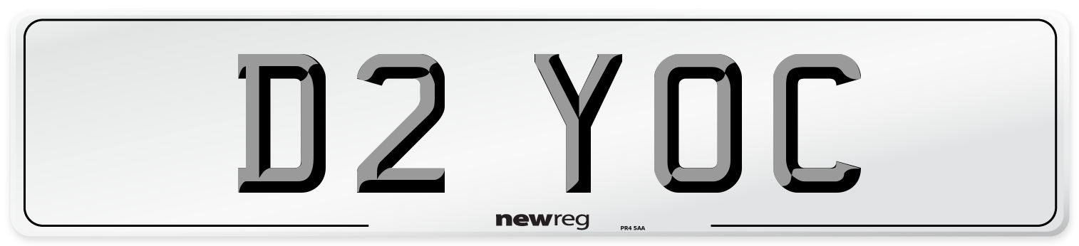 D2 YOC Number Plate from New Reg